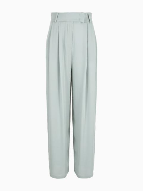 GIORGIO ARMANI ASV triple silk-georgette double-pleat trousers