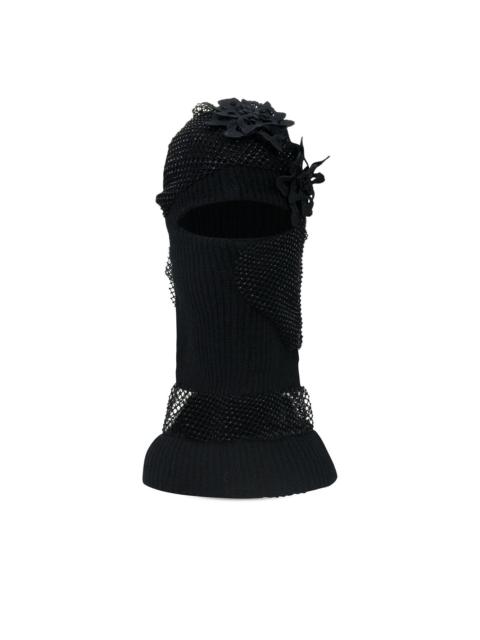 WHO DECIDES WAR flower-appliqué balaclava