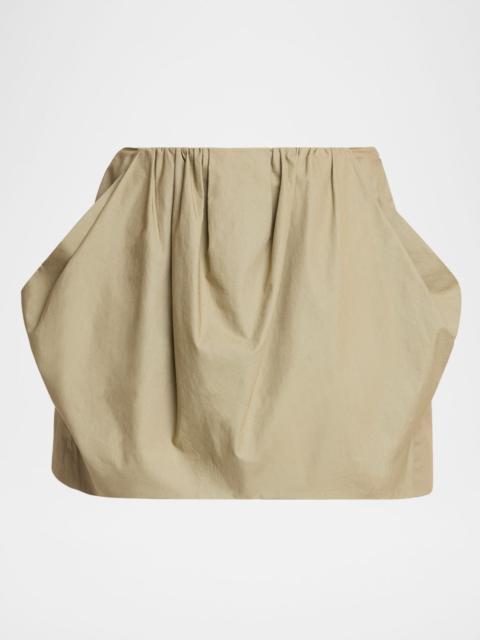 Balmain 2-Pockets Cotton Bubble Mini Skirt