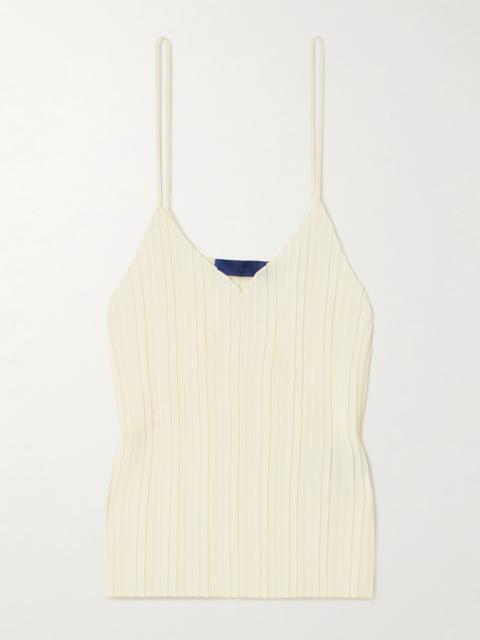 SHARON WAUCHOB Kaya plissé-crepe de chine camisole Ivory