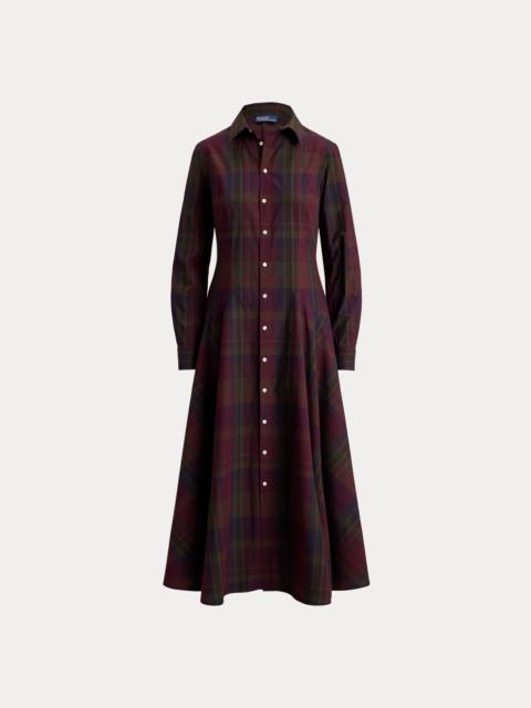 Polo Ralph Lauren Plaid Cotton-Blend Paneled Shirtdress