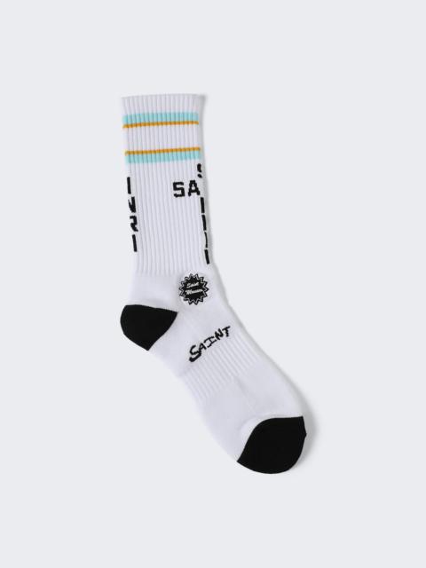 S N T Stripe Socks White