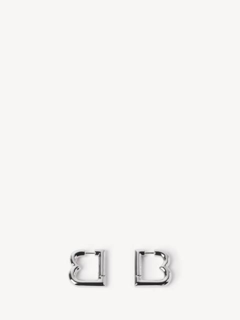 BALENCIAGA Women's B Xs Earrings in Shiny Silver