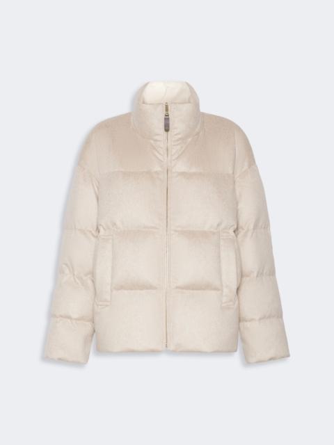 Max Mara DIVINA Short reversible cashmere puffer jacket - ALBINO