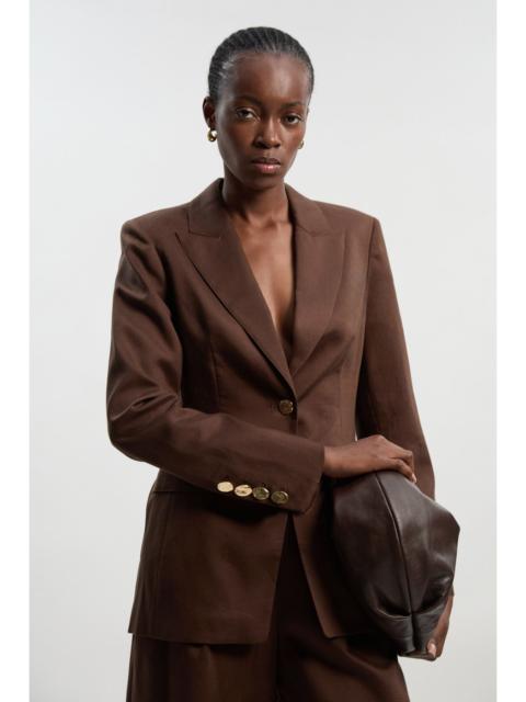 KAREN MILLEN Tailored Linen Single Breasted Blazer