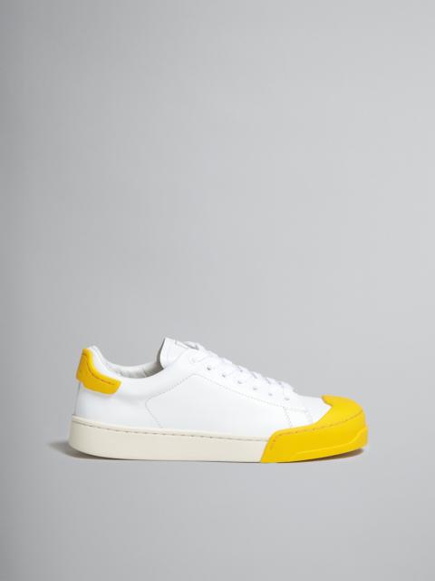 DADA BUMPER SNEAKER IN WHITE AND YELLOW LEATHER