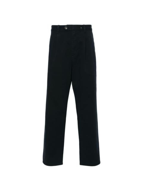 pleat-detail twill trousers