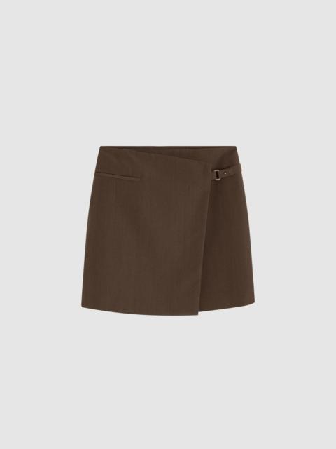 ST. AGNI Silk Canvas Wrap Skirt - Mud