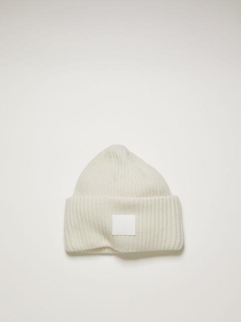 Acne Studios Rib knit beanie hat optic white