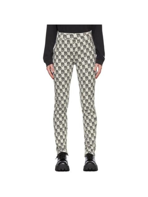 We11done White Wool & Cashmere Knit Logo Leggings