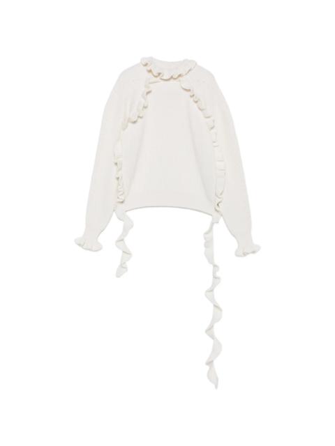 Blumarine Blumarine Ruffled Ribbed-knit Sweater