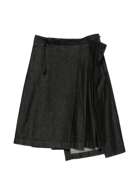 Y-3 asymmetric pleated midi skirt