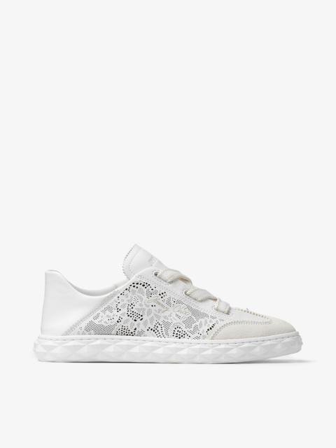 JIMMY CHOO Diamond Light Flex F
White Leather Mix and Perforated Leather Lace Low Top Trainers