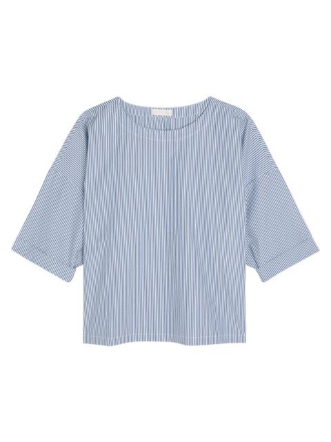 SUZIE KONDI Suzie Kondi Saria Striped Cotton-poplin top