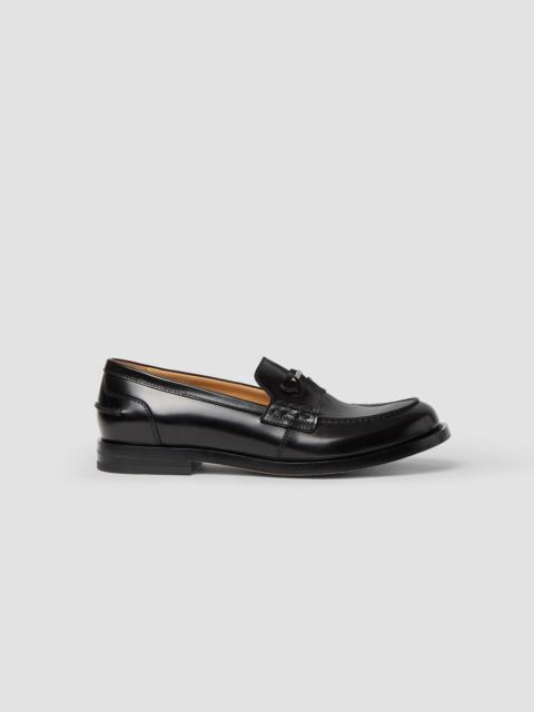FENDI Men Logo Leather Loafers - Nero