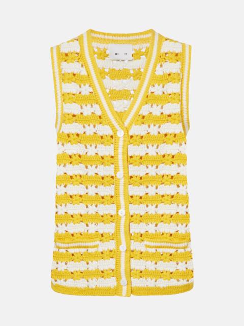 THE UPSIDE Goldie Watson cotton crochet vest