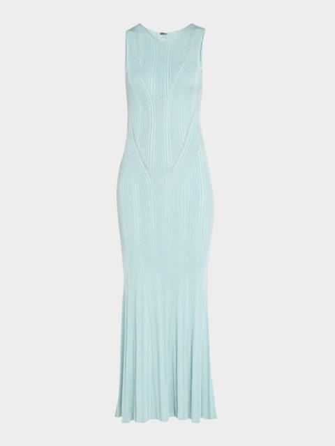 ADAM LIPPES Silk Engineered Rib Sleeveless Maxi Dress