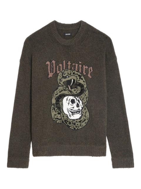 Zadig & Voltaire Marko snake-motif sweater