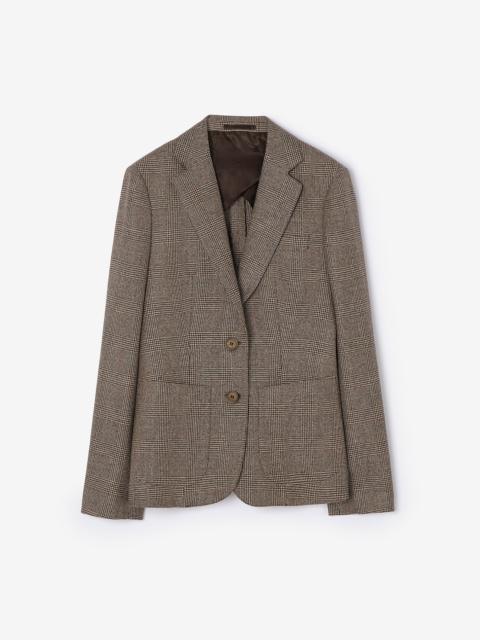 Burberry Wool Linen Blend Tailored Jacket