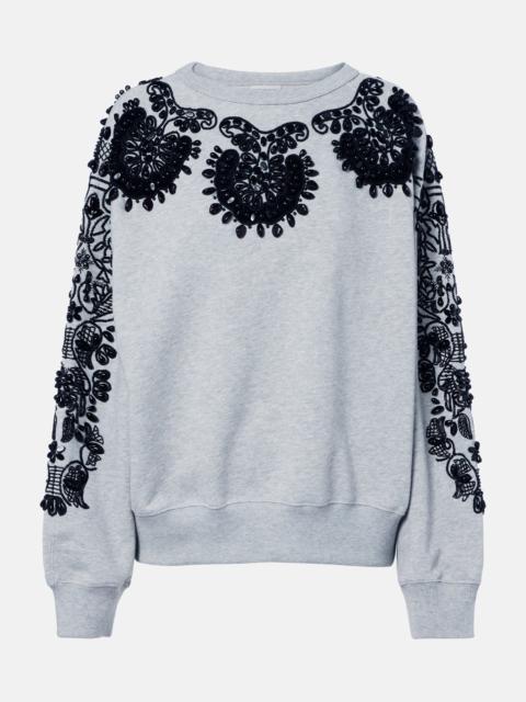 Dries Van Noten Embellished cotton jersey sweatshirt