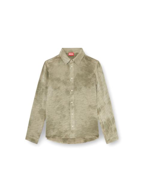 Diesel SHIRT IN LOGO-JACQUARD CRINKLED SATIN