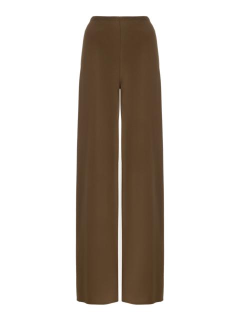 STAUD Stroll Crepe Straight-Leg Pants brown