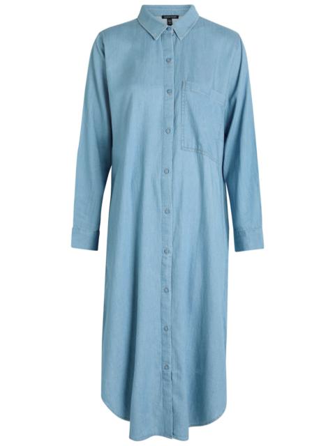 EILEEN FISHER Eileen Fisher Cotton Chambray Midi Shirt Dress