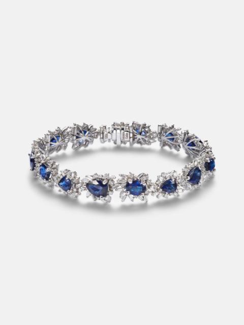SUZANNE KALAN 18kt white gold tennis bracelet with sapphires and diamonds