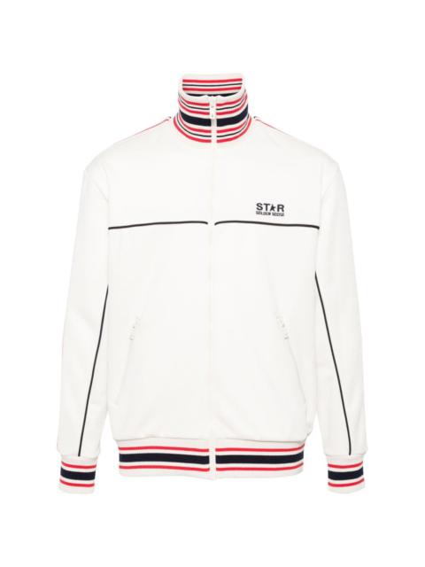 logo-embroidered jersey jacket