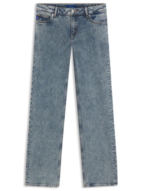 HUGO BLUE BOOT-CUT JEANS IN STRETCH DENIM