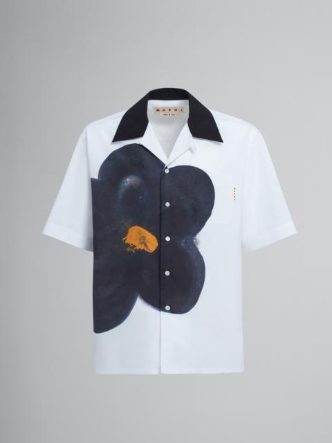 Marni BLACK DAISY PRINT BIO POPLIN BOWLING SHIRT