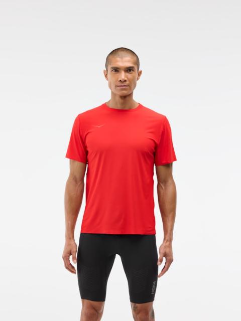 HOKA Men's Airolite Short Sleeve 2.0 Shirt in Vermillion