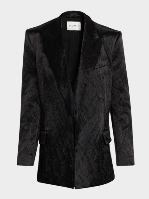 FFORME Winslow Double-Breasted Crinkle Metallic Cotton Jacket