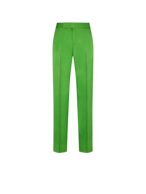 TOM FORD FLUID SILK WOOL FLAT FRONT PANT