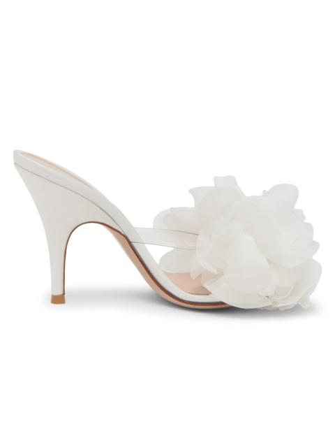 Gianvito Rossi Women's 95MM Tulle Floral-Appliquéd Sandals - White