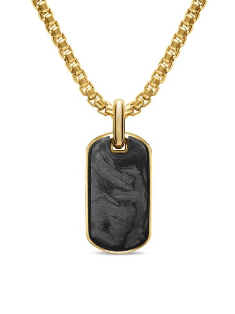 DAVID YURMAN Men's Streamline Tag in 18K Yellow Gold with Forged Carbon, 21.2MM - Forged Carbon