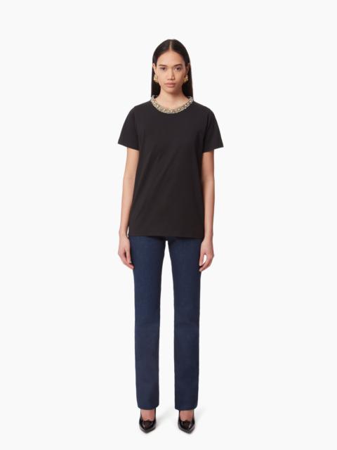NINA RICCI BEADED NECKLINE T-SHIRT