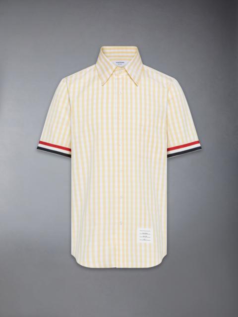 Thom Browne GINGHAM CHECK POPLIN SHORT SLEEVE SHIRT