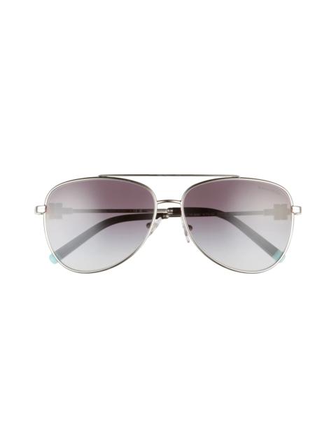 59mm Pilot Sunglasses in Silver/Grey Gradient