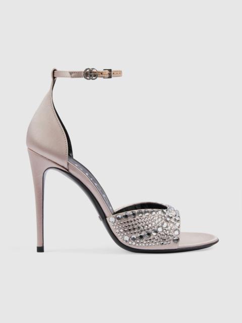 Women's high heel sandals with crystals