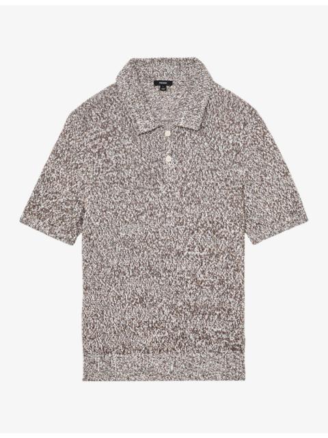REISS Marco Marled Cotton-Blend Polo Shirt