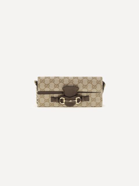 GUCCI GG Fabric chain Wallet with Horsebit