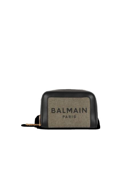 Balmain Small-sized canvas B-Army bag with leather panels