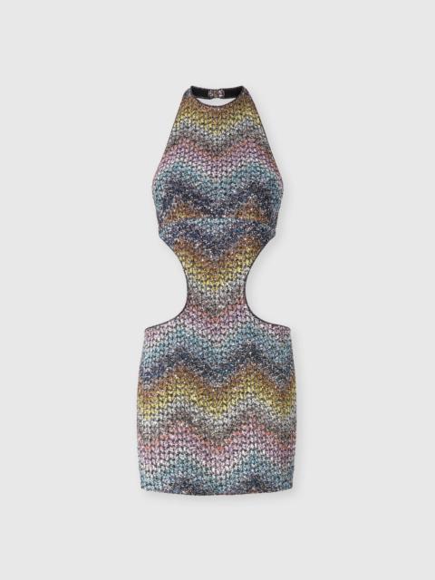Missoni Sleeveless mini dress with zigzag texture