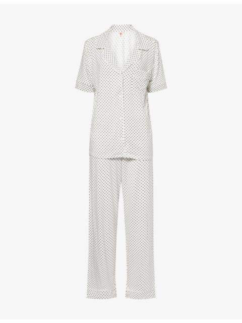 eberjey Printed Short-Sleeve Modal-Jersey Pyjama Set