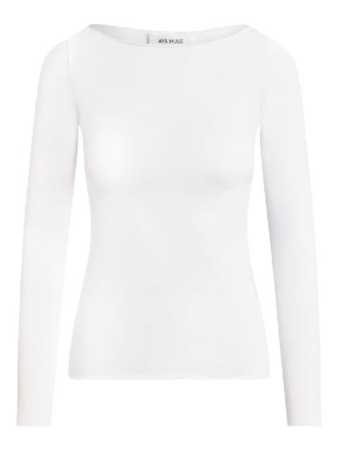 AYA MUSE long-sleeve boat-neck top