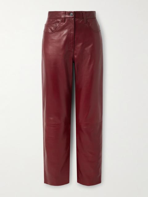 KHAITE Callum Leather Straight-leg Pants