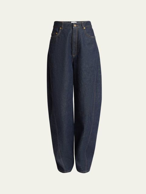 Givenchy Mid-Rise Barrel-Leg Denim Cocoon Trousers