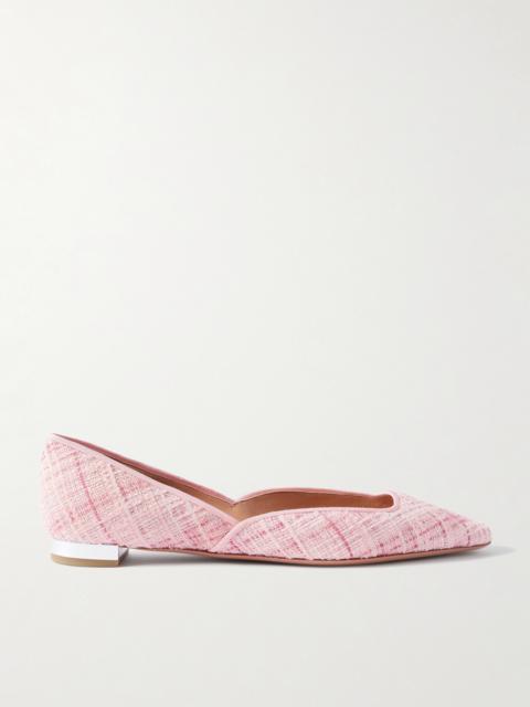 AQUAZZURA Maia Grosgrain-trimmed Tweed Ballet Flats