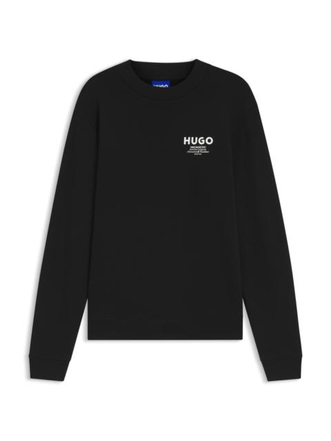 HUGO FRENCH-TERRY COTTON SWEATSHIRT WITH BOLD LOGO PRINT